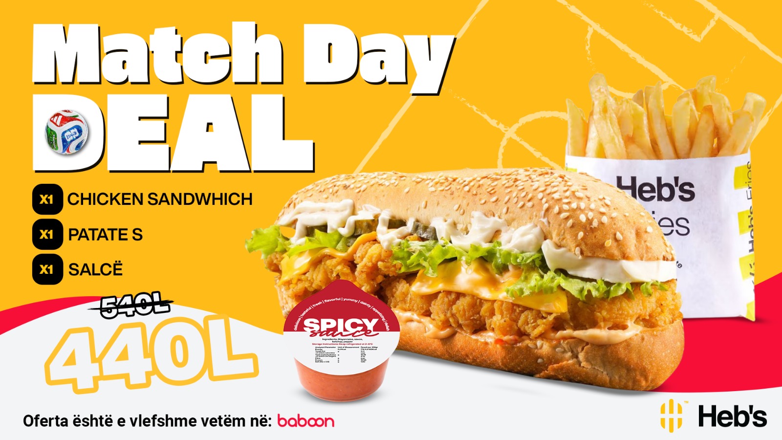 MATCH DAY DEAL (OFERTA VLEN VETËM NË BABOON) - Heb's Delijorgji